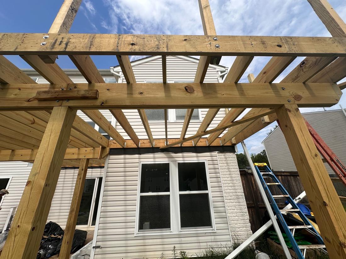New deck framing and beams
