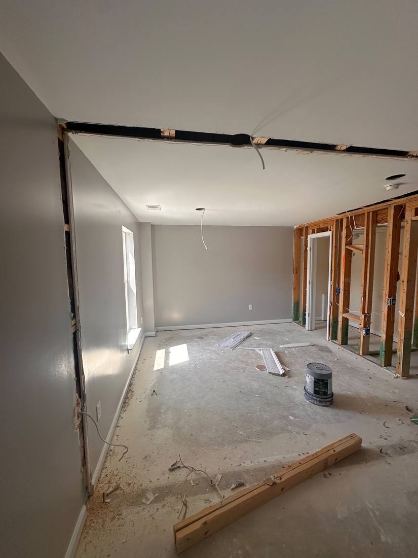Opening up walls and ceilings for a new layout