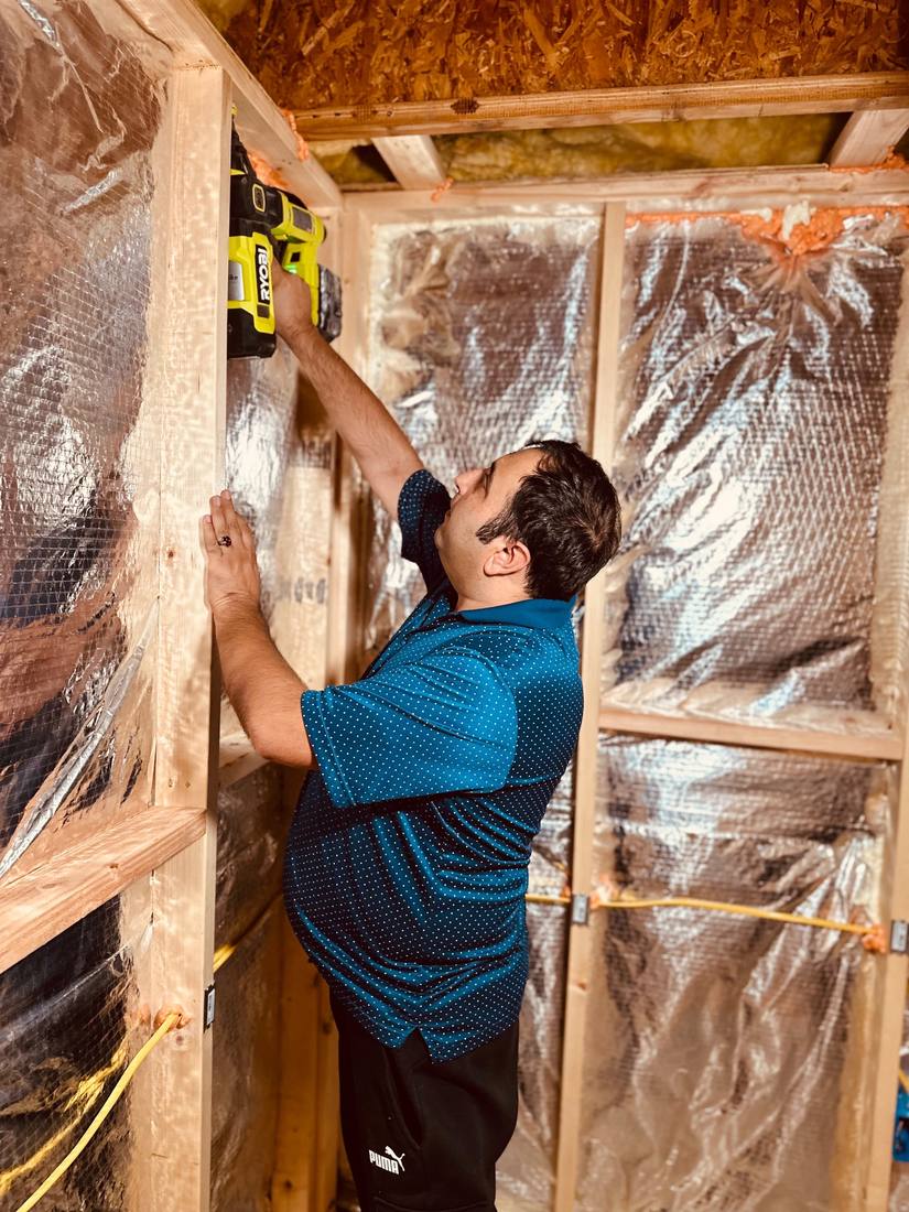 Framing interior walls with a nail gun