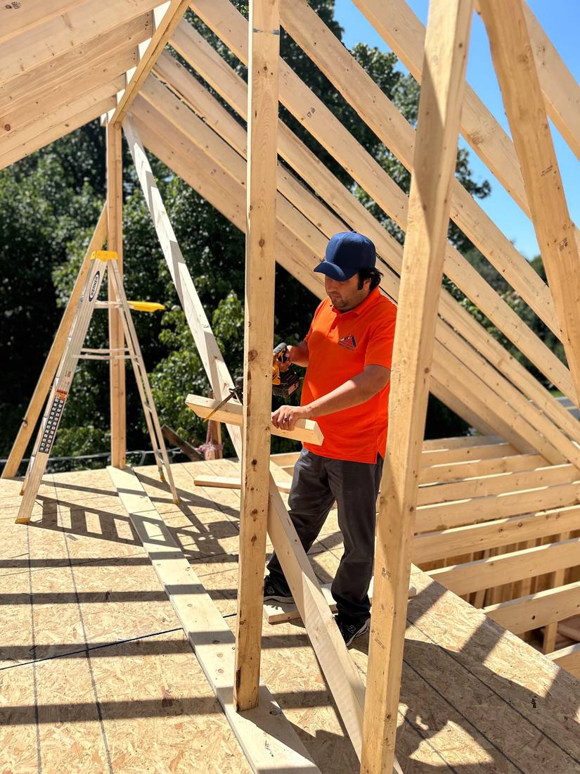 Roof framing for a second-story addition