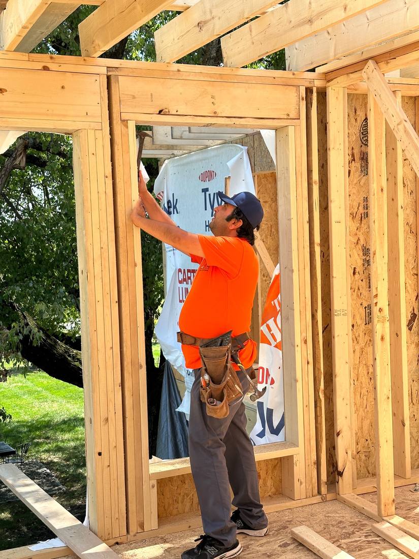 Framing a window opening in a new addition